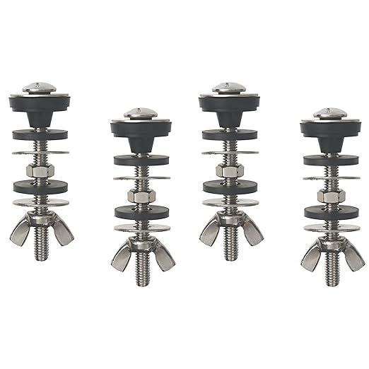 Universal Toilet Tank to Bowl Bolt Kit, Heavy Duty Toilet Tank Replacement Kit, Waterproof and Rustproof Stainless Steel Toilet Tank Bolts(4 PCS)