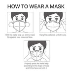 50PCS KN95 Face Mask 5 Layer Cup Dust Safety Masks Breathable Elastic Ear Loops Grey Masks