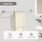 YACVCL Towel Bar Set, 5 Pieces Bathroom Hardware Set Brushed Nickel Bathroom Accessories, SUS304 Stainless Steel Towel Racks Holder Set Wall Mounted 23.6 Inch