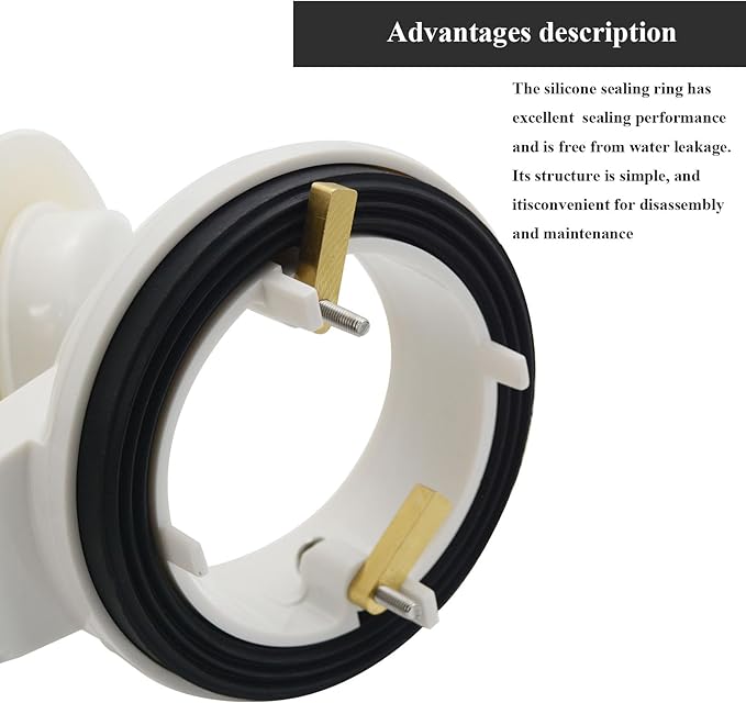 Toilet Flush Valve Replacement Kit, Universally for 3-Inch One-Piece Toilets, Includes Chain & Rubber Seal, Compatible with TOTO, American Standard, and Other WC Tank Repair Parts