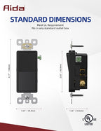 AIDA 50 Pack 4 Way Switch Decorative Light Switch, 15Amp, 120/277 Volt, 4 Way Decorative Light Rocker Switch Replacement, Self-Grounding, Residential and Commercial Grade, UL Listed