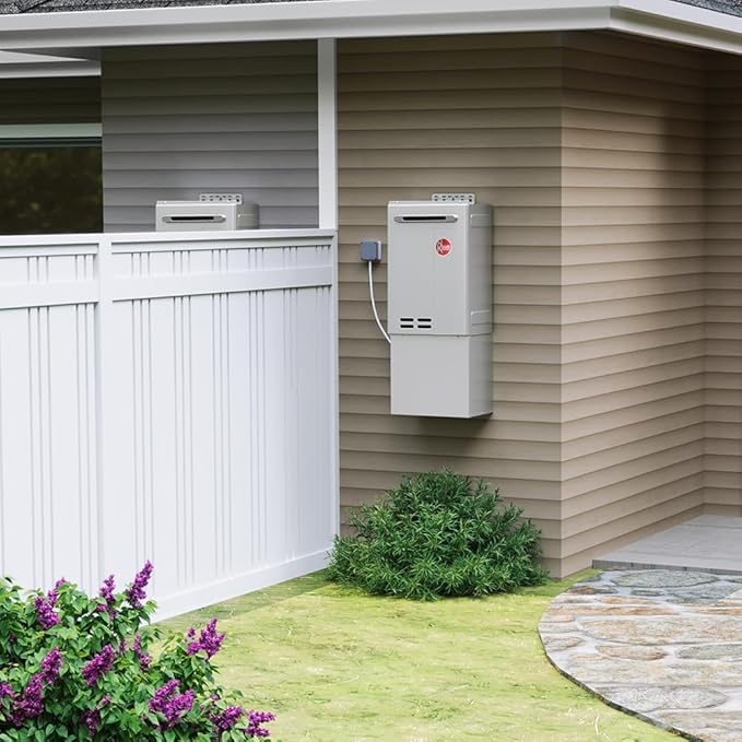 Rheem RTG-95XELP-3 High Efficiency Non-Condensing Outdoor Tankless Liquid Propane Water Heater, 9.5 GPM with WiFi