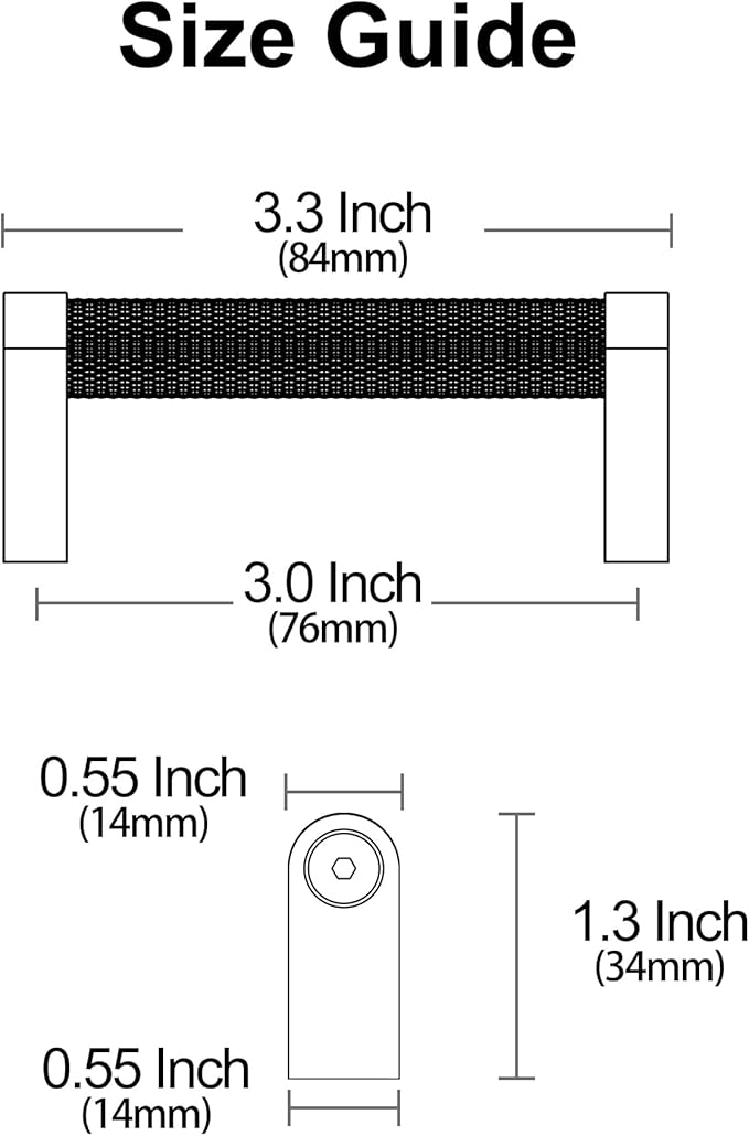 Alzassbg 10 Pack Champagne Bronze Cabinet Pulls, 3 Inch(76mm) Hole Centers Cabinet Handles Kitchen Hardware Knurled Drawer Handle Pull AL3101TGP