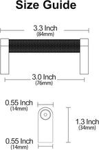 Alzassbg 10 Pack Satin Nickel Cabinet Pulls, 3 Inch(76mm) Hole Centers Cabinet Handles Kitchen Hardware Knurled Drawer Handle Pull AL3101SN