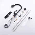 APPASO Matte Black Kitchen Faucet with Pull Down Sprayer and Soap Dispenser, Single Handle Commercial High Arc One Hole Pull Out Spray Head Kitchen Sink Faucets