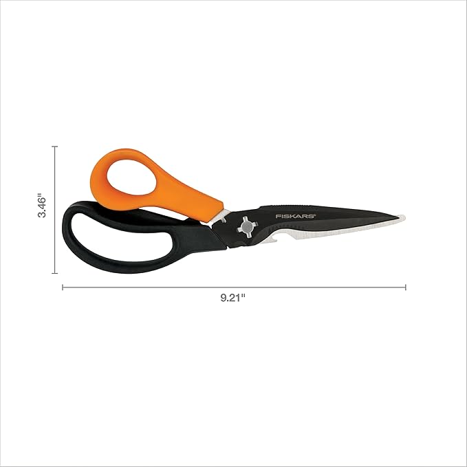Fiskars Garden Scissors, 7-in-1 Garden Shears Multi-Tool with Sheath, Great for Plant Trimming, Cutting Nursery Pots, Bags, and Wire