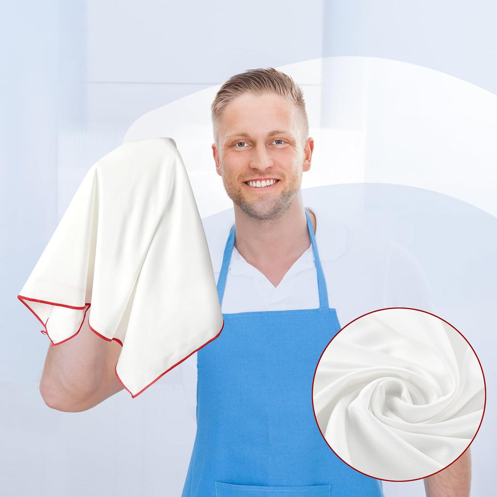 VitalCozy 6 Pcs Wine Glass Polishing Cloths Large Microfiber Cleaning Cloths 25 x 20 Inch Lintless Towels for Drying Wine Glasses Cleaning Window Stemware Dishes Glassware (Gray, White)