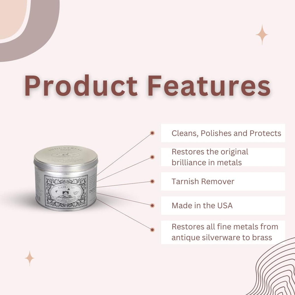 Cape Cod Metal Polishing Cloths Industrial Size Tin 9 Ounces