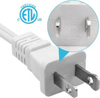Short Extension Cord 3 Ft，2Pack Flat Plug Extension Cord 2 Prong,US Male/Female Power Cable UL Listed for Indoor/Outdoor Use,White