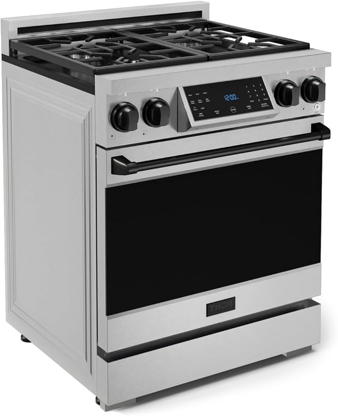 Gordon Ramsay by THOR Kitchen 30 Inch Professional Gas Range with Tilt Panel Touch Control in Stainless Steel/Black
