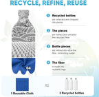 AIDEA Microfiber Cleaning Cloth Roll, Shop Towels 55 Sheets Washable, Microfiber Towels for Cars, Shop Rags Reusable Paper Towel for Automotive, House, Kitchen, Cleaning Supplies 11×9", Dark Blue