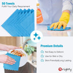 Orighty Cleaning Cloths, Shop Towels 50 Pack, Shop Rags Reusable, Microfiber Cleaning Rags Bulk for Cars, Multi-Purpose Lint Free Towels for Automotive, Mechanic, Kitchen, 11.5’’ x 11.5’’, Blue