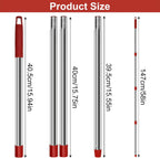 4 Section Stainless Spin Mop Replacement Handle for O Cedar Spin Mop Handle for Ocedar Spin Mop Handles Adjustable 30" to 58" Mop Stick Pole to Various Floor Clean, Universal Screw Joint (No Mop Head)
