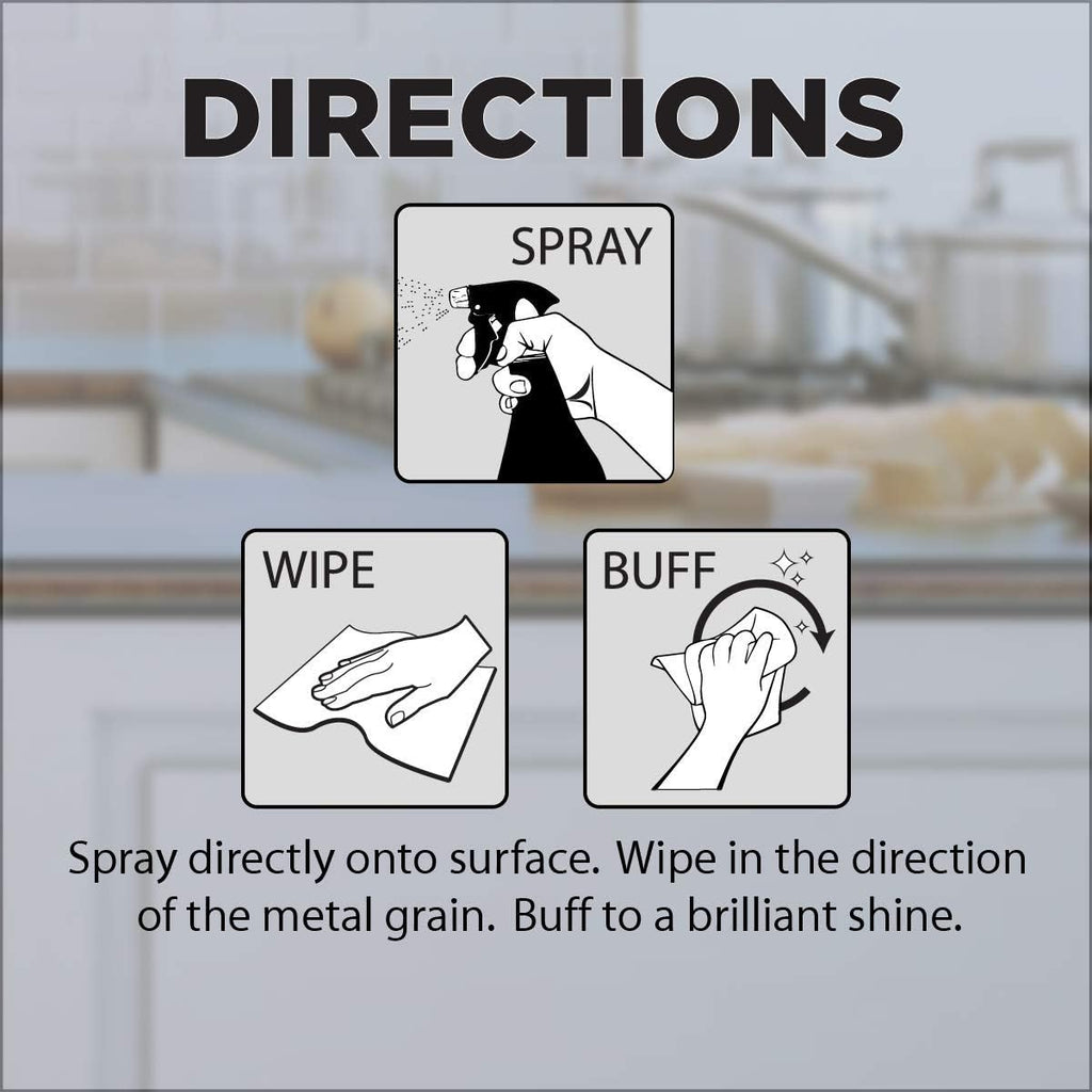 Weiman Stainless Steel Cleaner & Cooktop Heavy Duty Polish - Powerful Appliance Kitchen Cleaning Kit