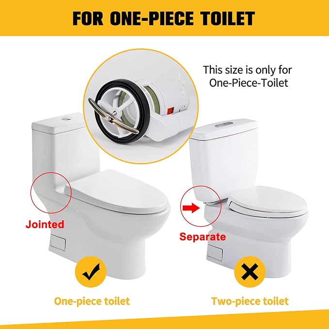 KERDE 3-Inch Water Tank Accessories Touchless Toilet Flush Kit, Automatic Toilet Flusher, Dual Flush Valve Replacement Kit, Battery Powered, One-Piece Toilet Repair,height6.7in-7.9in (3L-17CM)