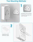 Flat Electrical Outlet Extender with USB C Ports, 4 Outlet 3 USB Wall Plug, 6 ft Thin Extension Cord, Flat Plug Power Strip Surge Protector for Home, Office. White