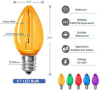 KGC 50Pack C7 Christmas Light Bulb, C7 Shatterproof LED Bulbs for Christmas Outdoor String Lights, 0.6W 7W Incandescent Equivalent 50LM, E12 Base Commercial Grade Holiday Bulbs - Multicolor