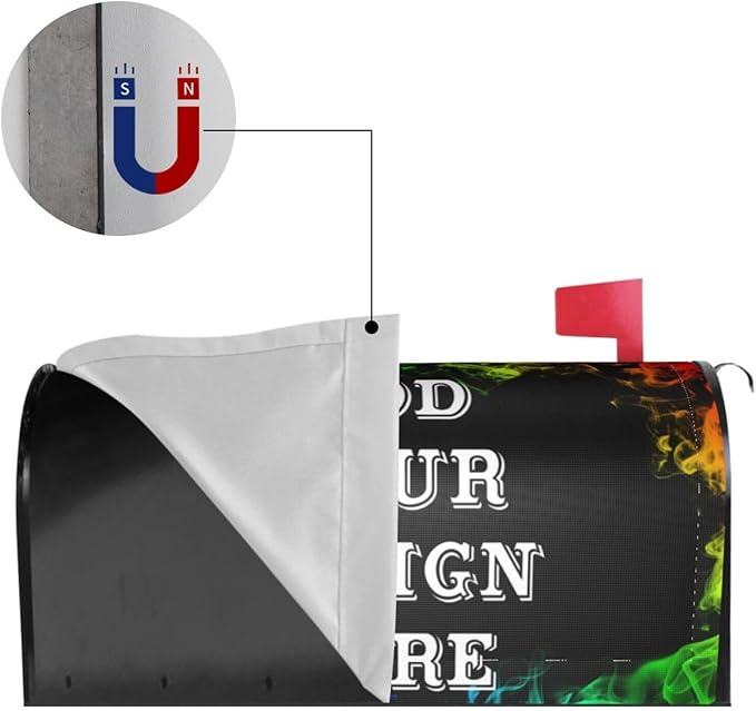 Personalized Mailbox Covers Custom Picture/Photo/Text Magnetic Standard Size Mailbox Wraps Post Letter Box Cover for Garden Yard Outdoor Decorations-2