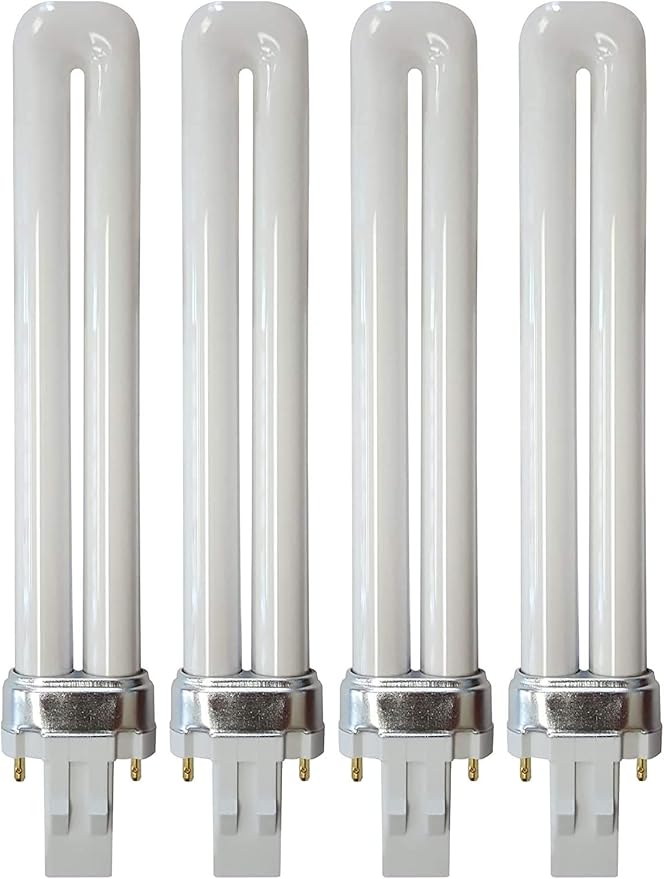 (Pack of 4) 13-Watt Single Tube 2 Pin GX23 (see photos) Base - 3500K Neutral White 35K CFL Light Bulb - Replacement for Sylvania 20335/21137 CF13DS/835- Philips 146845 PL-S 13W/835 GE 97569F13BX/835