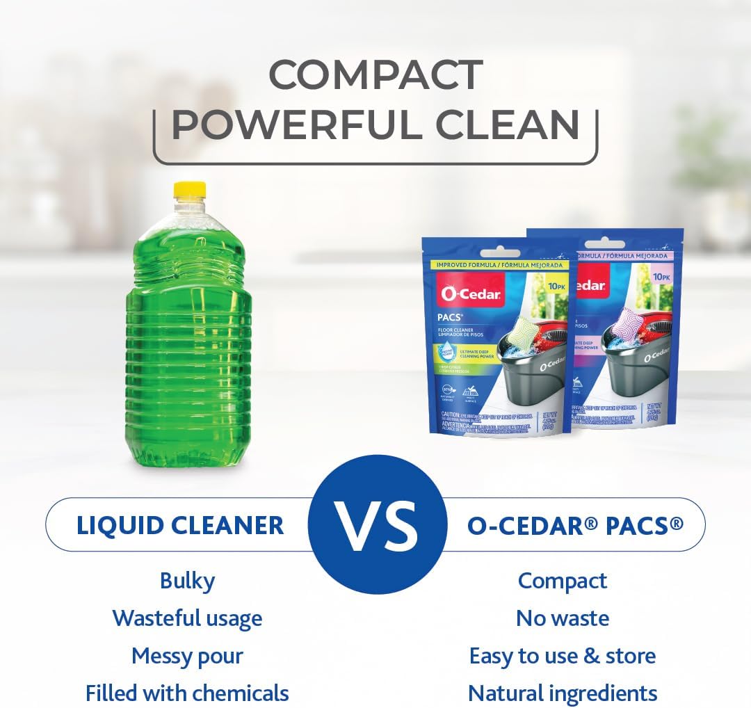 O-Cedar Floor Cleaning 40ct Pacs with Citrus Scent 10ct (2-Packs) and Lavender Scent 10ct (2-Packs)