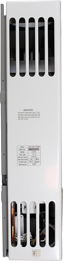 EZ 202 LPG Portable Tankless Water Heater - Propane Gas - 4 GPM - Small - Battery Powered Ignition - Digital Display - Camping - RV - Hunting