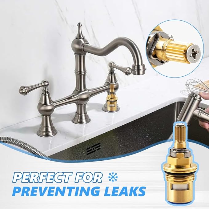 Cartridge for Kohler K-GP77005-RP & K-GP77006-RP Faucet Ceramic Valve, Hot and Cold Faucet Cartridge Replacement Parts, 2 Pack Ceramic Valve Replacement - Brass