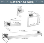 Brushed 5-Piece Bathroom Hardware Accessories Set-Towel Bar & Holder Racks for Bathroom,SUS304 Stainless Steel,Wall Mounted,23.6-Inch