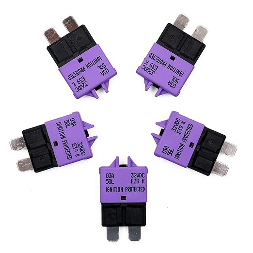 E39 Manual-Resettable Blade Automotive Fuse - ATC/ATO Low-Profile 3A, 12V-32V DC for Marine/RV/Car (5-Pack)