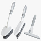 3 Pack Heavy-Duty Scrub Brush Set, Grout Brush, Shower Squeegee, Shower Cleaning Brush with Non-Slip Grip and Stiff Bristles Scrub Brushes for Cleaning Bathroom, Kitchen, Tile, Grout, Tub, Floor, Sink