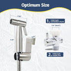 Handheld Bidet Sprayer for Toilet 2 PCS - Bidets for Existing Toilets Adjustable Water Pressure with Bidet Hose for Feminine Wash, Stainless Steel Muslim Shower Jet Spray for Toilet