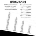 White Head 25 PCS #10X4 Stainless Steel Phillips Flat Head Wood Screws,Stainless Steel 18-8 A2(304) Screw,Home Screw Kit by QISHENG