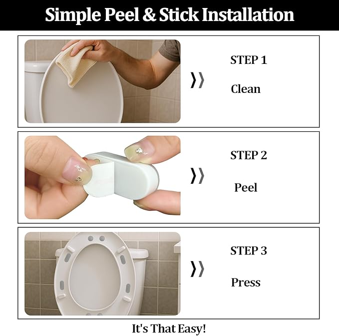 8 Pack Universal Toilet Seat Bumpers Stable Toilet Seats, Noise Reduction, and Easy Installation Equipped with Durable Adhesive Fits Most Toilet Models