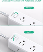Mifaso Extension Cord, Surge Protector Power Strip, Long Extension Cord with 9 Outlets 3 USB Ports, Extension Cord with Multiple Outlets, USB Power Strip for Dorm Room Essentials, College(25FT, White)