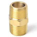 TAISHER 5PCS Brass Pipe Fitting Adapter, Hex Nipple, 1/2-Inch Male Pipe x 1/2-Inch Male Pipe