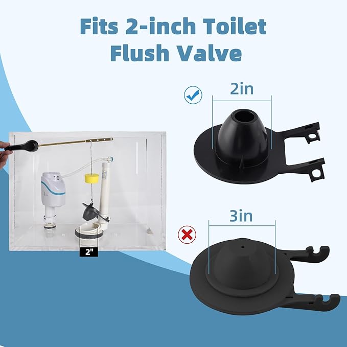 Universal Toilet Handle Replacement Kit Side Mount with 2-Inch Rubber Toilet Flapper, Toilet Tank Parts Compatible with Kohler, American Standard, TOTO, Mansfield, Angle Mount-White