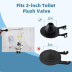 Universal Toilet Handle Replacement Kit Side Mount with 2-Inch Rubber Toilet Flapper, Toilet Tank Parts Compatible with Kohler, American Standard, TOTO, Mansfield, Angle Mount-White