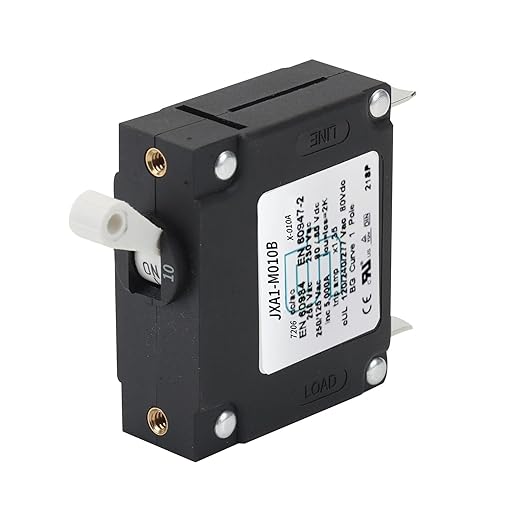 GLOSO J Type Toggle Hydraulic Magnetic Single Pole Circuit Breaker AC/DC Manual Reset Switch Yachts Campers Caravans White Toggle, 10A, J1P