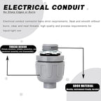 3/4 inch Liquid Tight Connector PVC Flexible Conduit Connector,Straight 180 Degree UL Listed Liquid Tight Connector, Non-Metallic 3/4 Conduit Fittings(150 Pack)