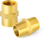 GASHER 4PCS Metals Brass Pipe Fitting, Hex Nipple Brass Hex Coupler, 1/2" x 1/2" NPT Male Thread Pipe, 1/2Inch x 1/2Inch NPT Female Thread Pipe