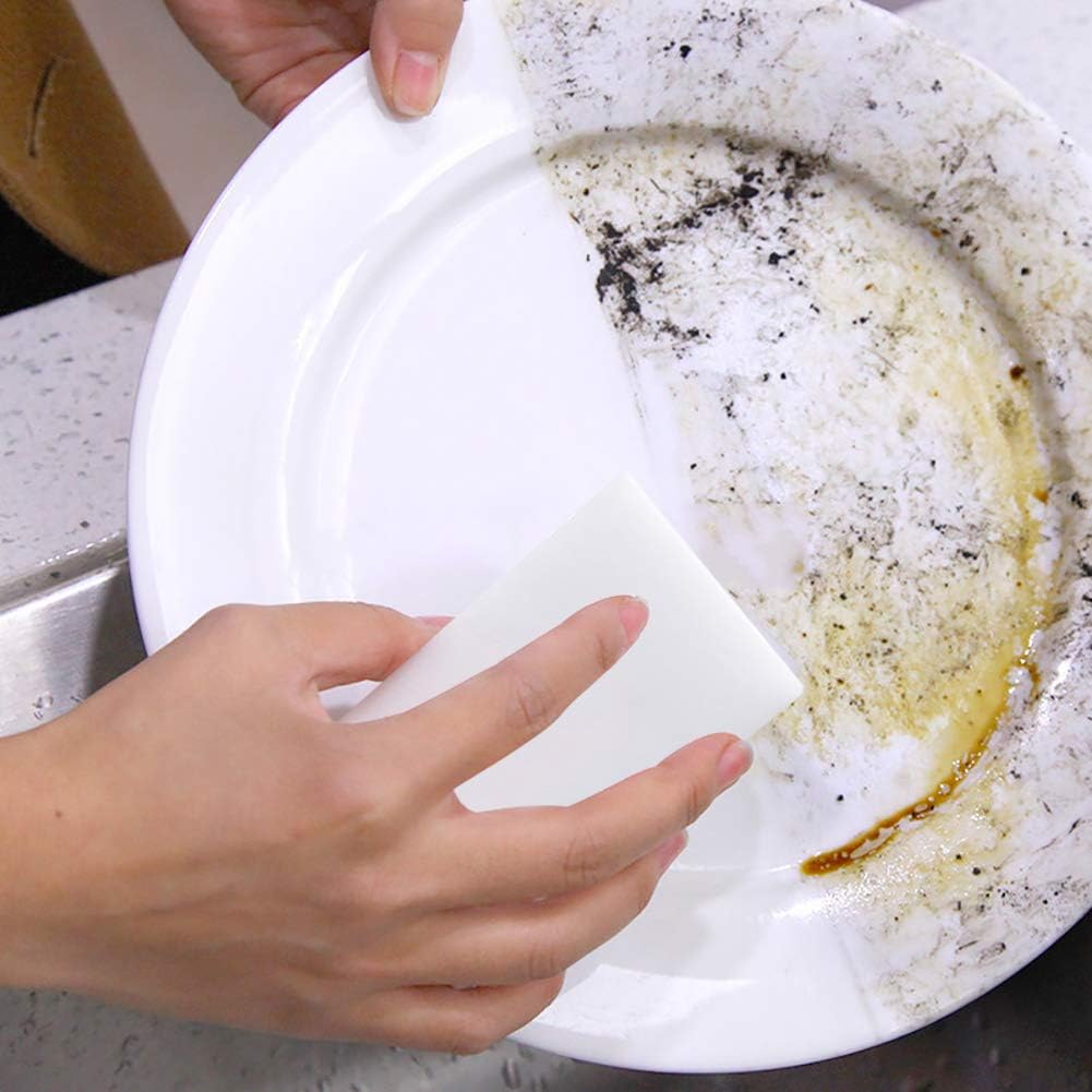 10 Pack Magic Sponge Eraser 2X Thick and Long Lasting Melamine Cleaning Sponges in Bulk - Multi Surface Scrubber Foam Cleaning Pads - Bathtub, Floor, Baseboard, Bathroom, Wall Cleaner (3.9*2.4*0.8in)