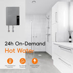 Tankless Water Heater Electric 13kW 240Volts WINTEMP Endless On Demand Hot Water Self Regulating LED Temperature Display Space-saving Suitable for Bathroom Showers ETL Certified