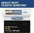 ALORAIR Crawl Space Vapor Barrier 10 mil 10'x25', Drop Cloth Vapor Barrier Covering for Crawlspace Encapsulation Moisture Control, Thick Plastic Sheeting Heavy Duty, Black and White Panda Film