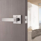 Gobrico 3 Pack Satin Nickel Combo Door Locksets Keyed Alike Entrance Door Levers Handles,Heavy Duty Zinc Alloy Made, for Right and Left Handed Doors
