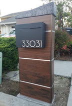 Vsons Modern Design Mailbox, Wall-Mount Mailbox Vsons Design Mitch B (Aluminum Black Powder Coated) (Black)