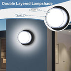 LED Porch Lights Outdoor 12W 6500K LED Wall Lighting Double-Layer Cover Aluminum Exterior Light Fixture Wall Mount IP65 Waterproof for Stairway Garage Patio Bedroom