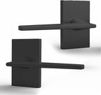 Mega Handles Apex Dummy Door Handles - 2 Pack Heavy Duty Black Door Handle, Non-Turning Door Handle for Hallway, Closet & French Doors, Single Side, Fits All Standard Doors - Matte Black