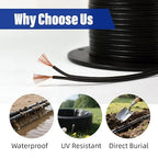 Low Voltage Landscape Lighting Cable 18/2 SPT-1W Bulk Lamp Cord 300-Volt 18-Gauge 250-feet Spool Black UL Listed
