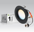 ASD Retrofit LED Recessed Lighting 4 Inch | 9W 700 Lm Wet Rated Dimmable Ceiling Downlights | 2700K-5000K Adjustable CRI90 Black Room Recessed Light Fixtures | LED Can Lights