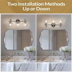 ANDY STAR Chrome Vanity Light, 3-Light Polished Silver Bathroom Light Fixture Over Mirror, Modern Wall Sconce with Clear Glass Shade, Industrial Wall Lighting for Living Room, Bedroom, Hallway, 22.3"