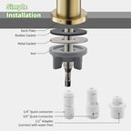 Drinking Water Faucet for Kitchen Sink,Reverse Osmosis Faucets for Kitchen Bar Sink Gold Finish SUS304 Stainless Steel